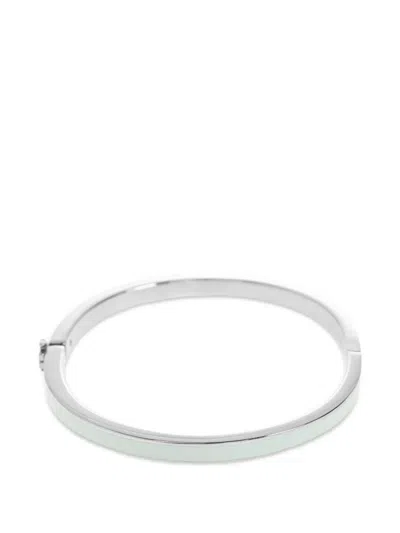 Tory Burch Icon Thin Enamel Bracelet In Silver