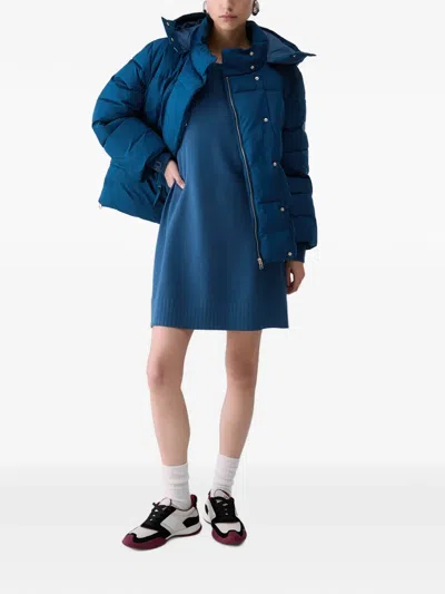 Liu •jo Oversized Jacket With Hood In Blue
