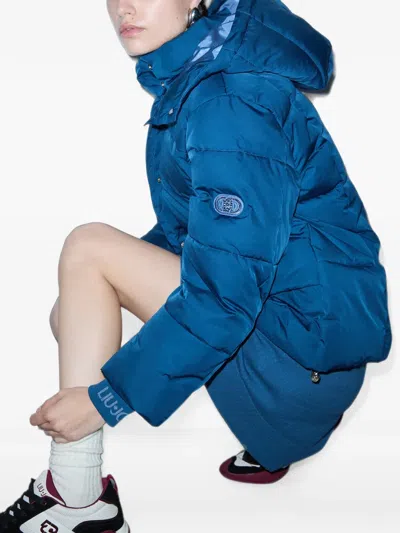 Liu •jo Oversized Jacket With Hood In Blue