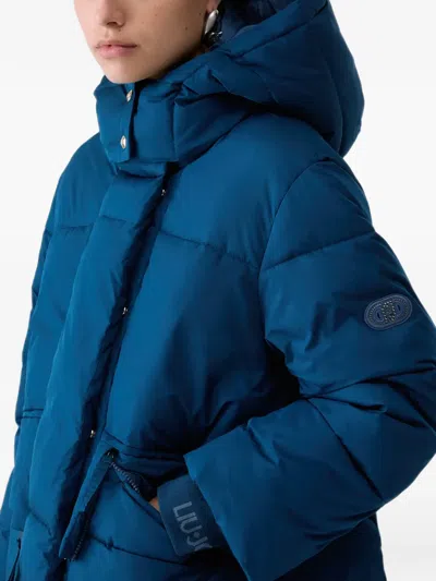 Liu •jo Oversized Jacket With Hood In Blue