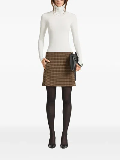 Courrèges Houndstooth-pattern Mini Skirt In Brown