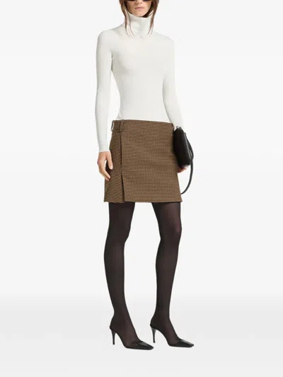 Courrèges Houndstooth-pattern Mini Skirt In Brown