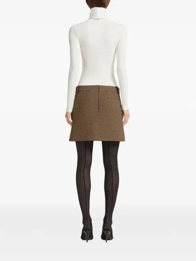 Courrèges Houndstooth-pattern Mini Skirt In Brown