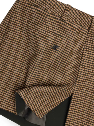 Courrèges Houndstooth-pattern Mini Skirt In Brown