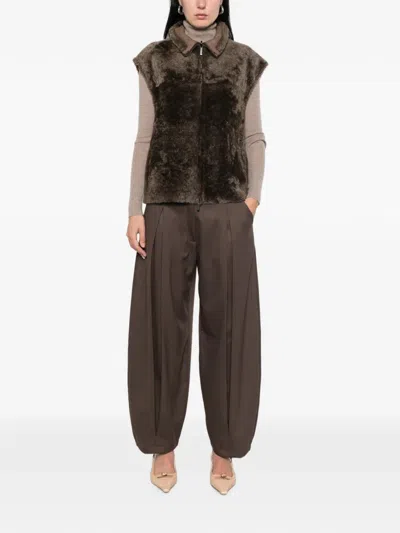Joseph Reversible Shearling Jacket In Brown