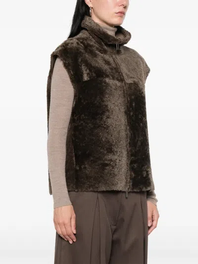 Joseph Reversible Shearling Jacket In Brown