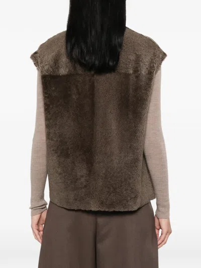 Joseph Reversible Shearling Jacket In Brown