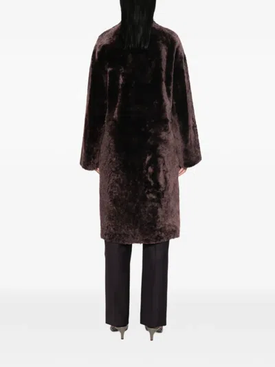 Joseph Reversible Shearling Coat In Brown