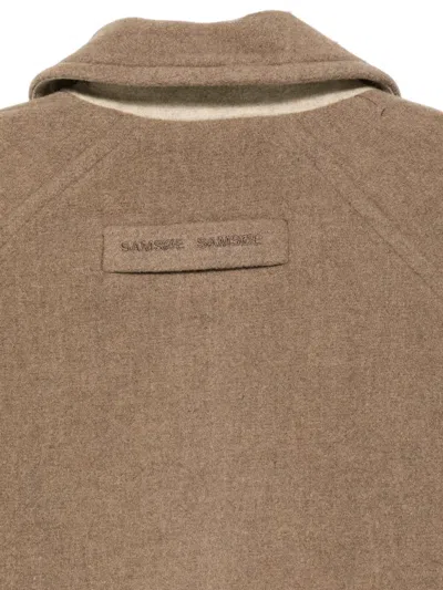 Samsoe & Samsoe Alma Raglan-sleeve Single-breasted Coat In Brown