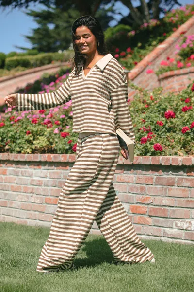 Cupshe First Draft Striped Pants In Brown