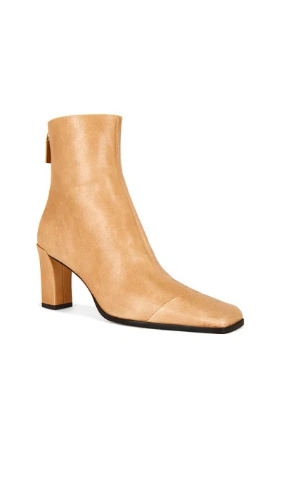 Tory Burch Asymmetric Cap Toe Ankle Boot In Sand