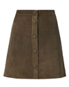 HELMUT LANG Suede Button Front Skirt,G06HW306Q0F