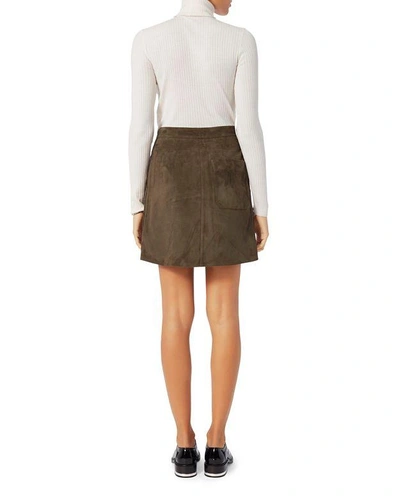 Shop Helmut Lang Suede Button Front Skirt