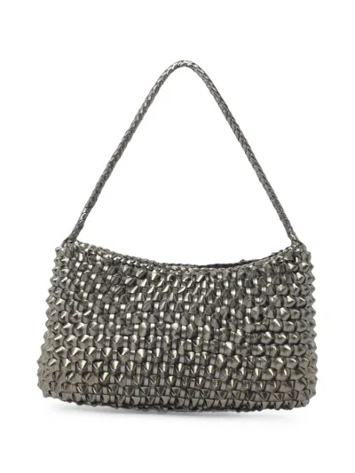Dragon Diffusion Basil Cactus Woven Shoulder Bag In Black