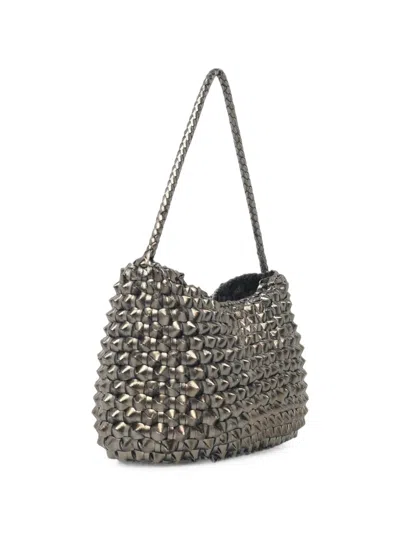 Dragon Diffusion Basil Cactus Woven Shoulder Bag In Black