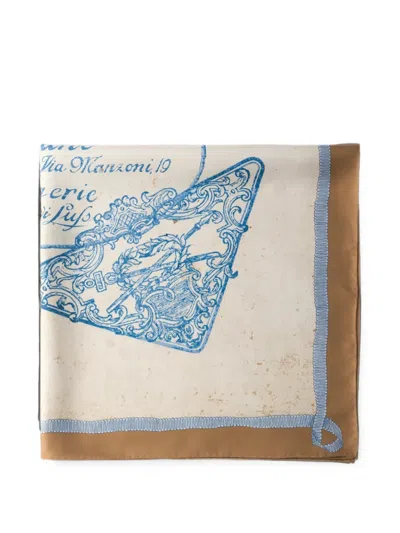 Prada Printed Silk Twill Scarf 90 In Multi