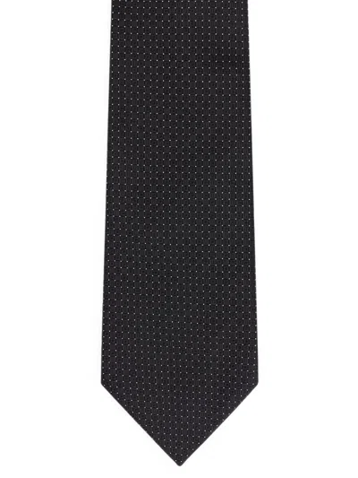 Fursac Micro-dot Silk Tie In Transparent