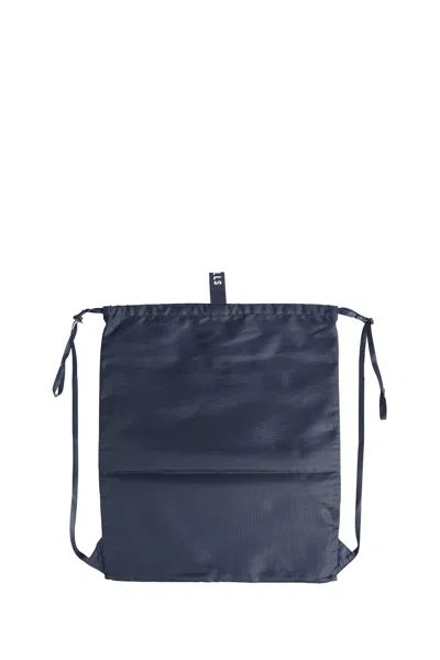 Human Made Logo-print Drawstring Backpack In Blue