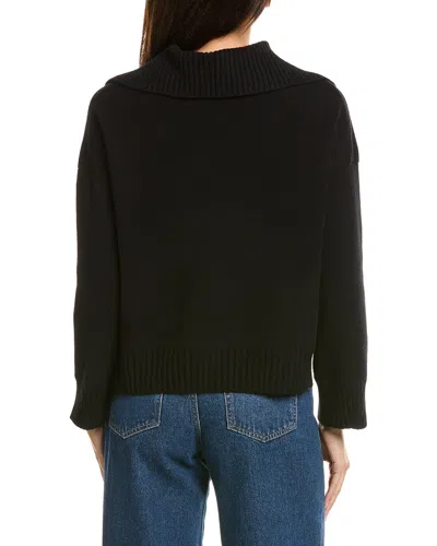 The Cashmere Project Sailor Collar Cashmere Pullover In Black