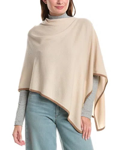 Sofia Cashmere Sofiacashmere Tipped Cashmere-blend Poncho In Neutral