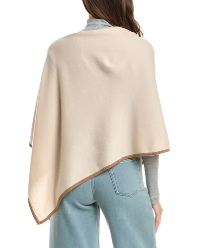 Sofia Cashmere Sofiacashmere Tipped Cashmere-blend Poncho In Neutral