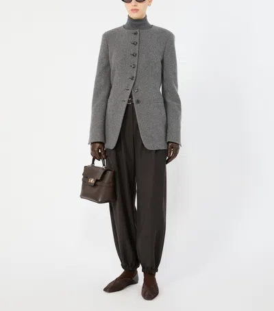 Max Mara Cashmere Longline Jacket In Grey