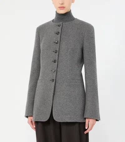 Max Mara Cashmere Longline Jacket In Grey