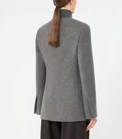 Max Mara Cashmere Longline Jacket In Grey