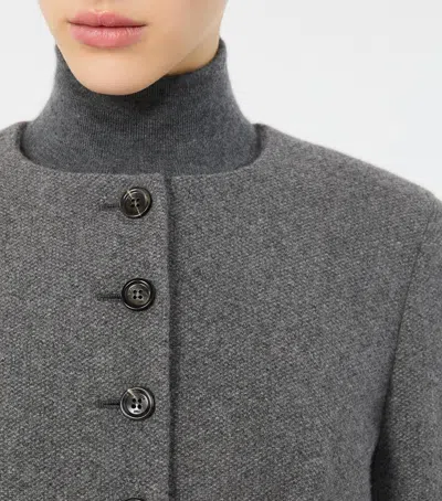 Max Mara Cashmere Longline Jacket In Grey