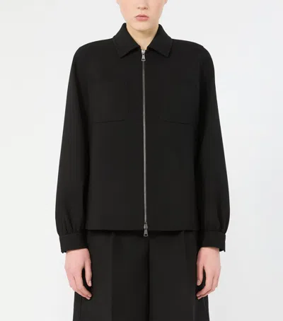 Max Mara Virgin Wool-blend Jacket In Black