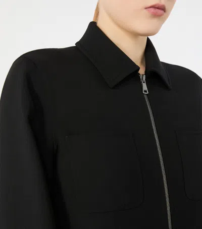 Max Mara Virgin Wool-blend Jacket In Black