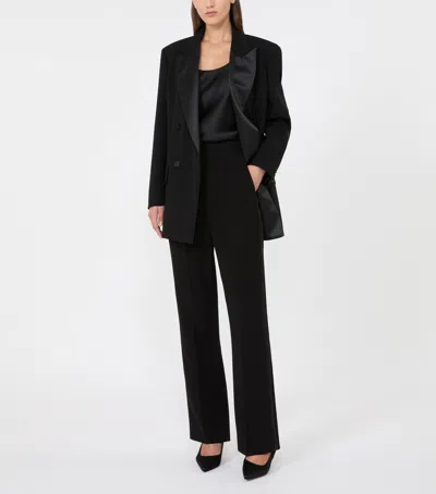 Max Mara Satin-lapel Blazer In Black