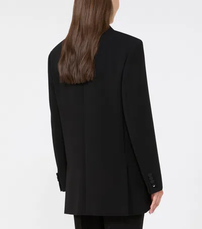 Max Mara Satin-lapel Blazer In Black