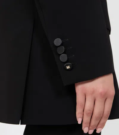 Max Mara Satin-lapel Blazer In Black