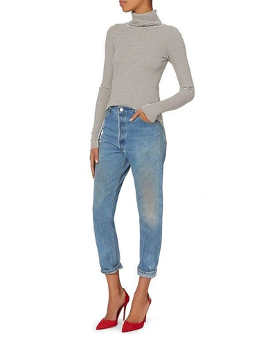 Shop Re/done High-rise Crop Jeans In Denim-med