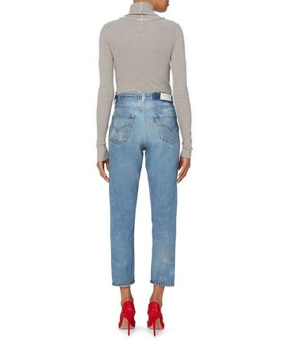 Shop Re/done High-rise Crop Jeans In Denim-med