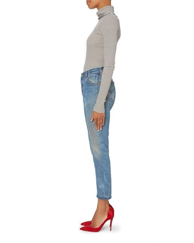 Shop Re/done High-rise Crop Jeans In Denim-med