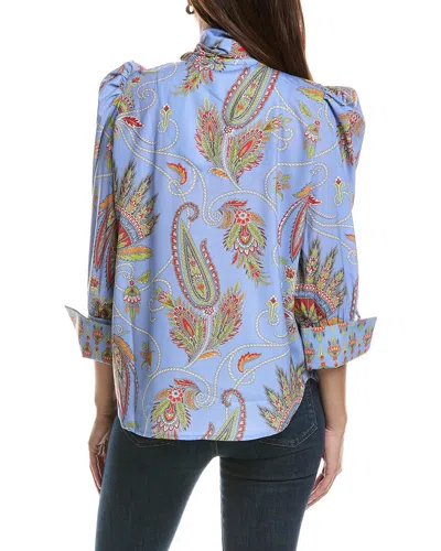 Gretchen Scott Billow Tie Blouse In Blue