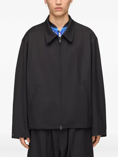 Y-3 Two-way Zip Polyester Jacket In Black