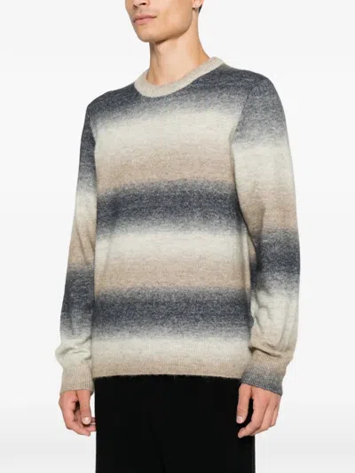 Samsoe & Samsoe Gradient-effect Striped Sweater In Gray