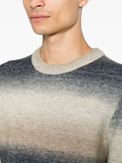 Samsoe & Samsoe Gradient-effect Striped Sweater In Gray