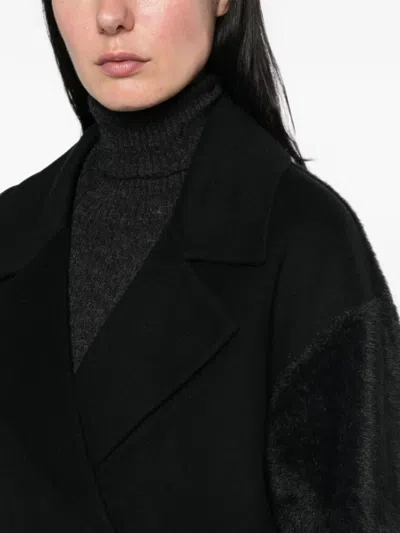Twinset Double-breasted Panelled Jacket In Black