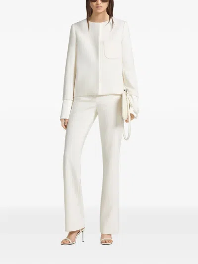 Courrèges Satin-trimmed Tailored Jacket In White