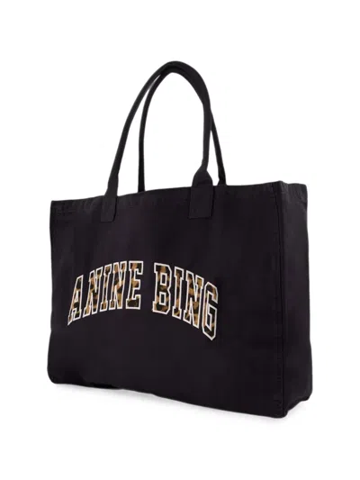 Anine Bing Leo Canvas Tote In Blue
