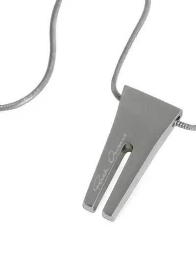 Rick Owens Mini Open Trunk Charm In Silver
