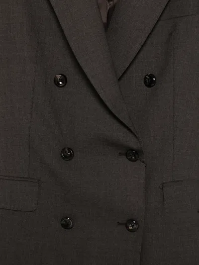 Tagliatore Double-breasted Suit In Black