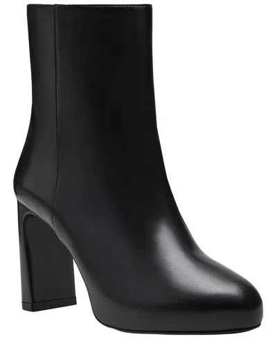 Stuart Weitzman Babette Platform Zip Leather Bootie In Beige
