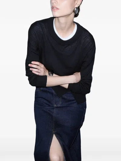 Liu •jo Wool-blend Sweater In Black