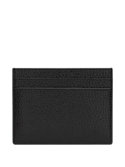Saint Laurent Tiny Cassandre Grained Leather Cardholder In Red