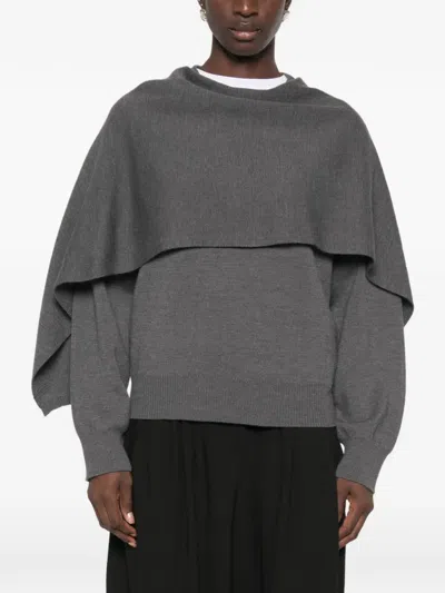 Rohe Wool Cape Sweater In Gray